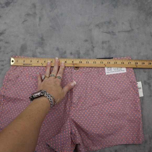 Gap Shorts Womens 10 Pink Flat Front Hot Pants Slash Pocket Button Zip Geometric - Picture 4 of 16